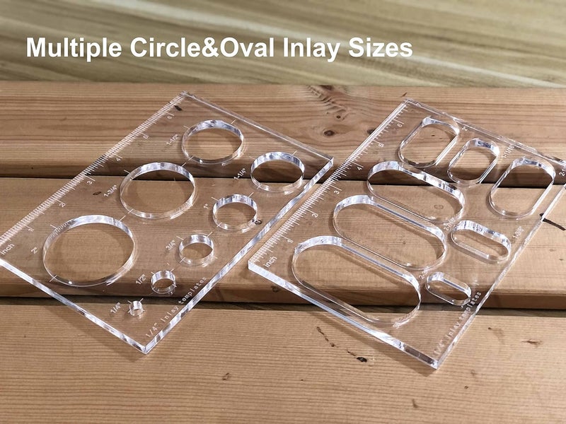 Hecfu Pack of 2 Router Templates for Woodworking, Router Jig Templates, Grommet Circle Inlay Template Decorative - Image 3